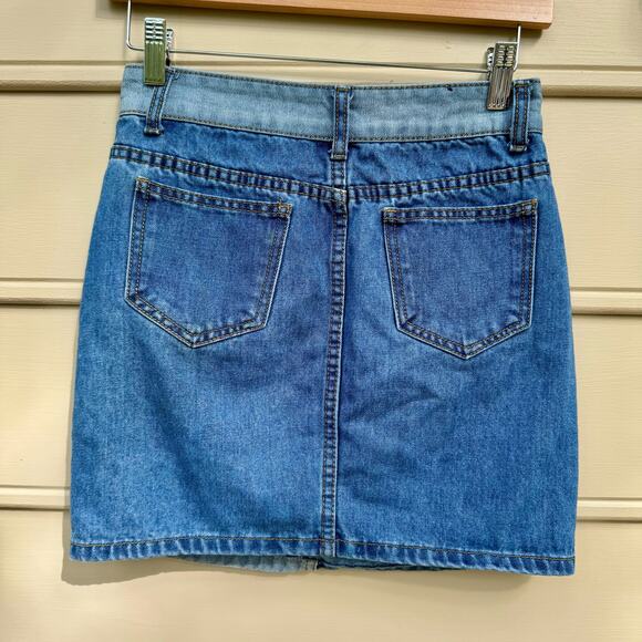 Momokrom Patchwork Denim Mini Skirt Grunge, Y2k, Coquette, Streetwear - Picture 4 of 4